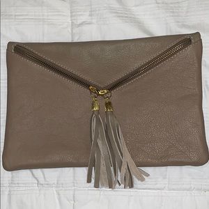 Leather envelope clutch